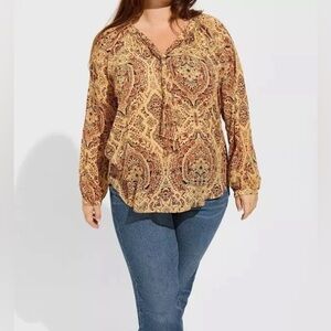 Torrid Blouse Plus 3 Women's Tunic Top Long Sleeve Plus Office Party